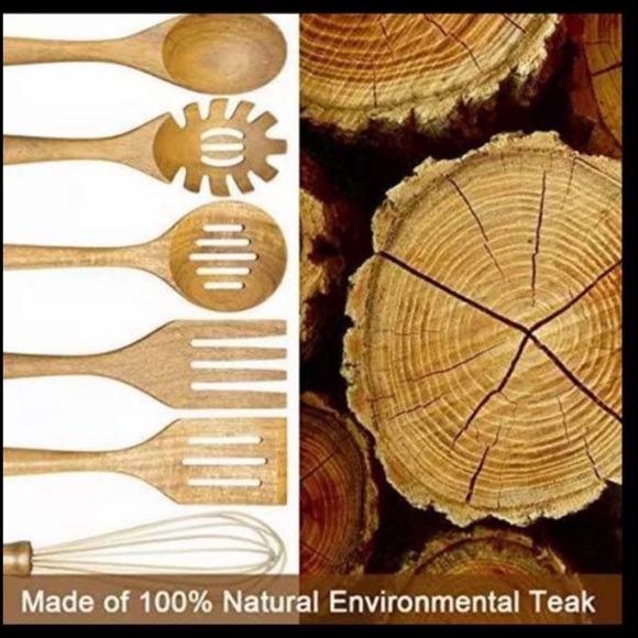 Mondayou wooden kitchen utensils teak wood new without tag, made 🪵🥄NWOT! - Picture 2 of 5